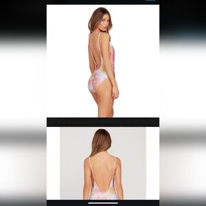 2/$20 Volcom Tie Dye Swimsuit With Low Back Size M Euc